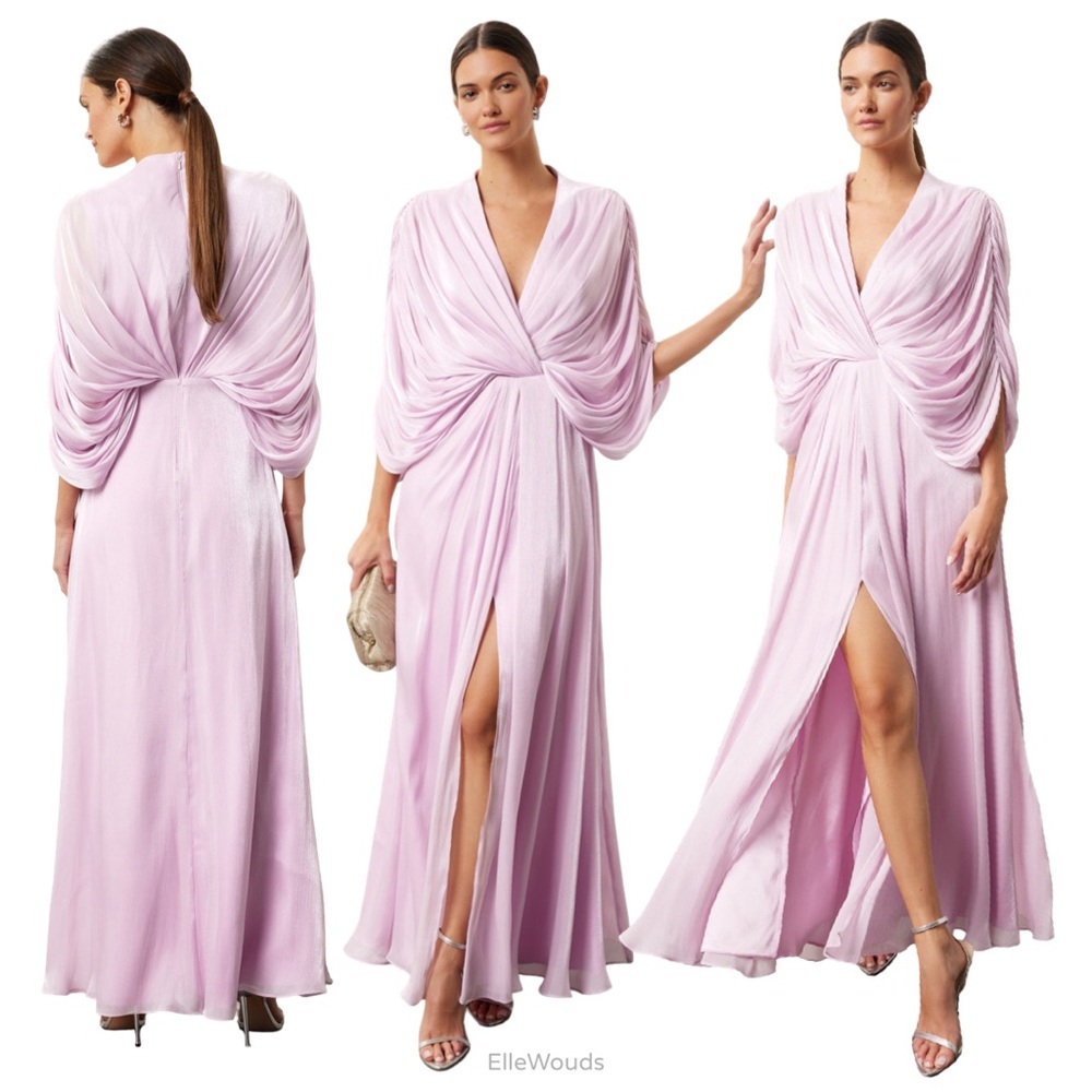 Badgley Mischka Drape Dolman Gown Lavender Size 4